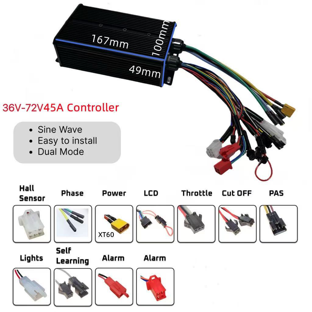 72V 45A Dual Controller - Cross-border factory direct supply, dual tube