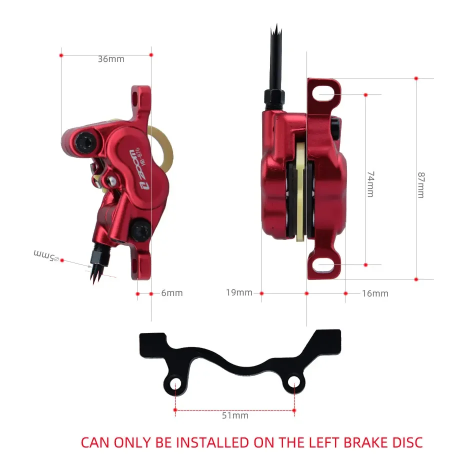 ZOOM HB-876E 4-piston Disc Hyd - Zoom Hydraulic Brake 4 Piston E-Scooter recension och pris
