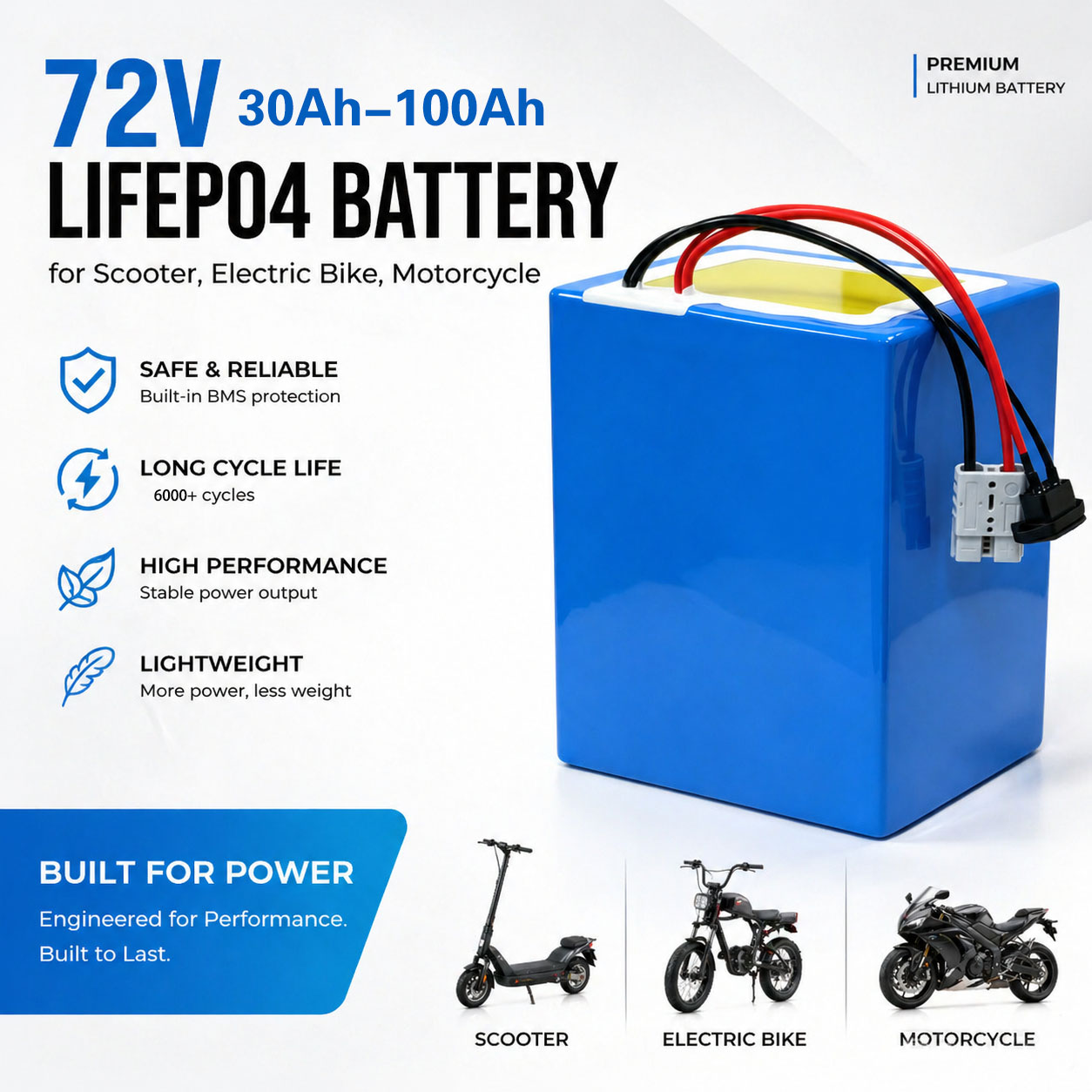 Lithium LiFePO4 72V 50Ah 60Ah  - 72V 30Ah Lifepo4 Battery Pack recension och pris