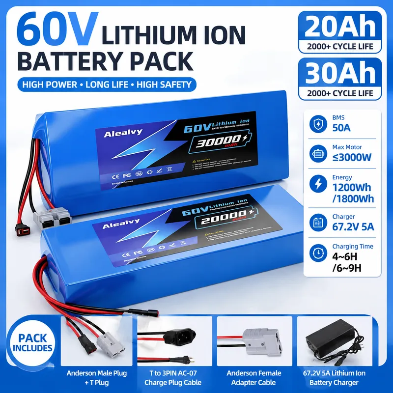 Aleaivy 60V 20AH 30AH 21700 Li - 60V 30Ah 21700 Battery Pack recension och pris