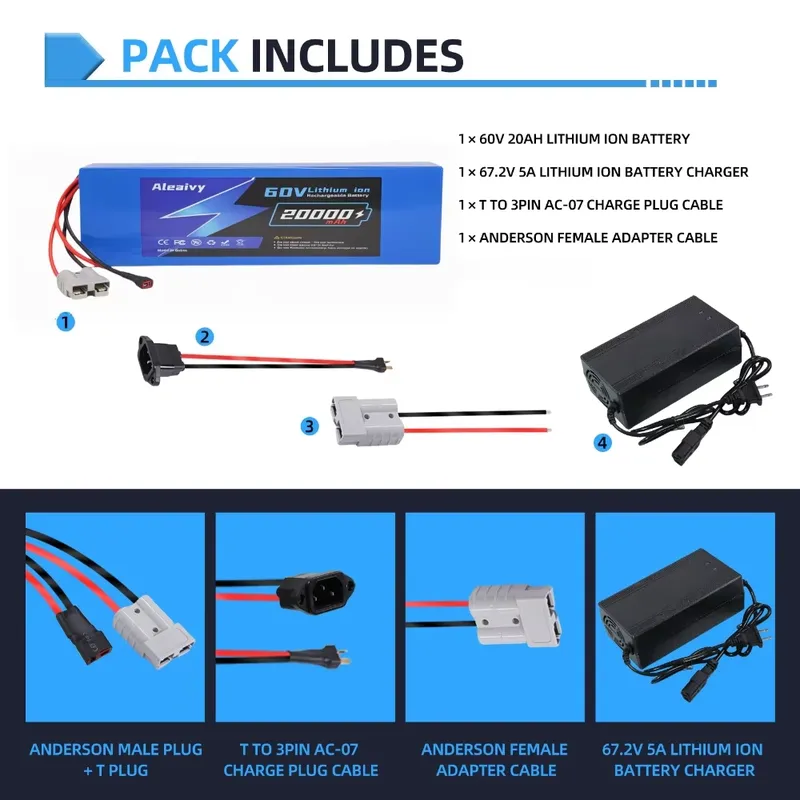 Aleaivy 60V 20AH 30AH 21700 Li - 60V 30Ah 21700 Battery Pack recension och pris
